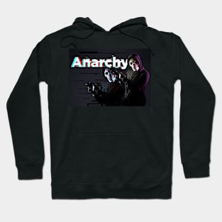 anarchy skull point the finger and glitch Hoodie